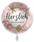 Preview: Folienballon - Herzlich Willkommen, rosa - ø 43cm